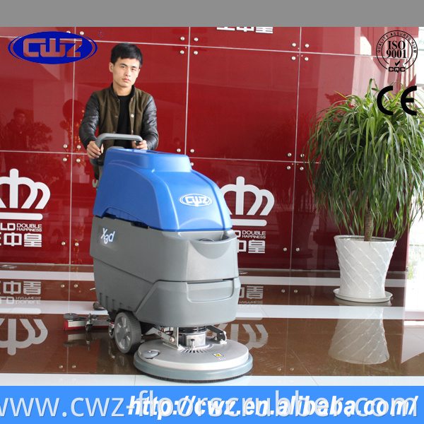 Extremely low noise hand push floor scrubber, walk behind